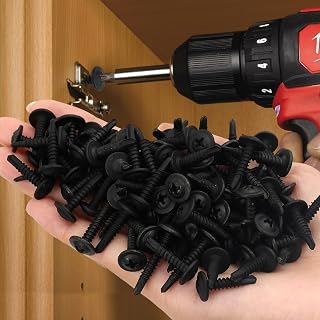 50pcs 410 Stainless Steel Self Drilling Screws Wafer Head Phillips & Modified Truss Head, Self-Drilled Sheet Metal Screws, Black Dachromett Coated Screws (13mm)