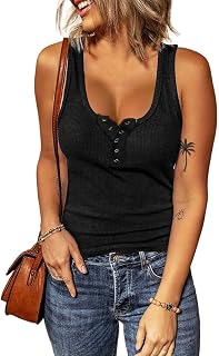 Women's Summer Casual Ribbed Sleeveless Tank Top