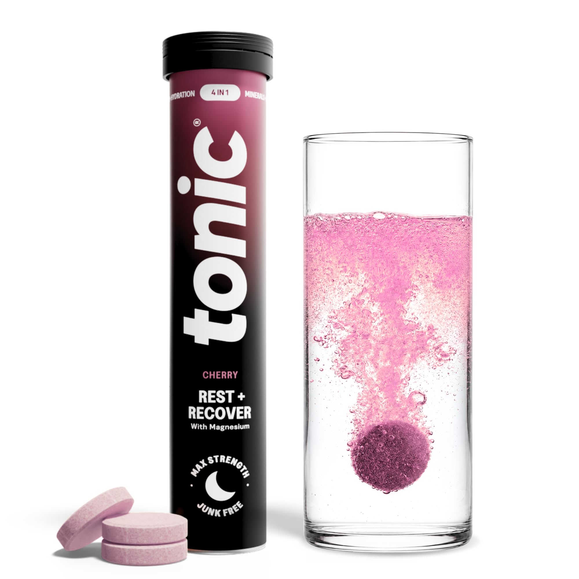 Tonic Health Rest and Recovery Effervescent Tablets - 300mg Elemental Magnesium,