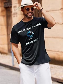Mens Funny Print T Shirts Summer Round Neck Vintage Tops Casual Short Sleeve T Shirts