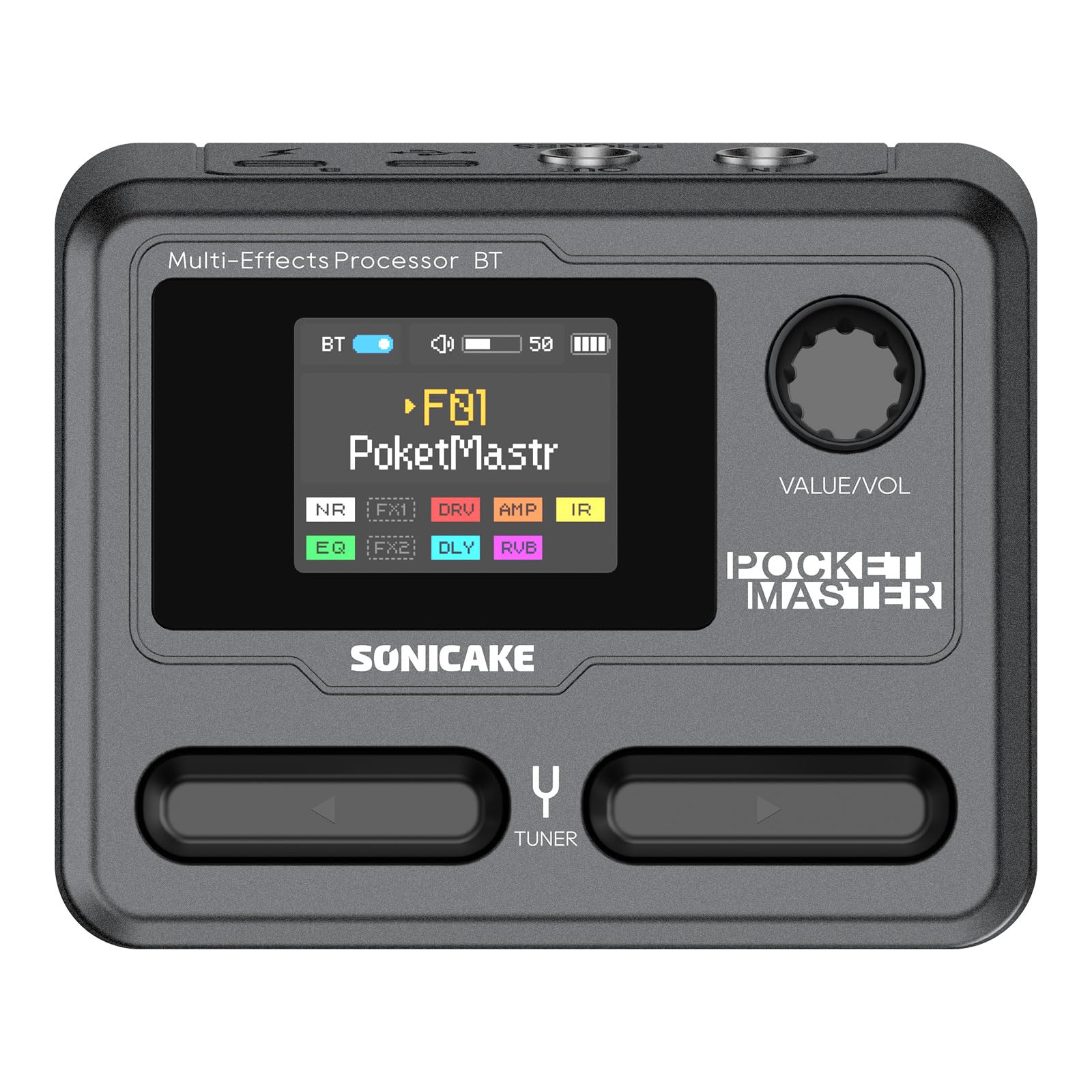 SONICAKE Pocket Master - Portable Multi Effects Pedal, 100+ Built-in Guitar/Bass