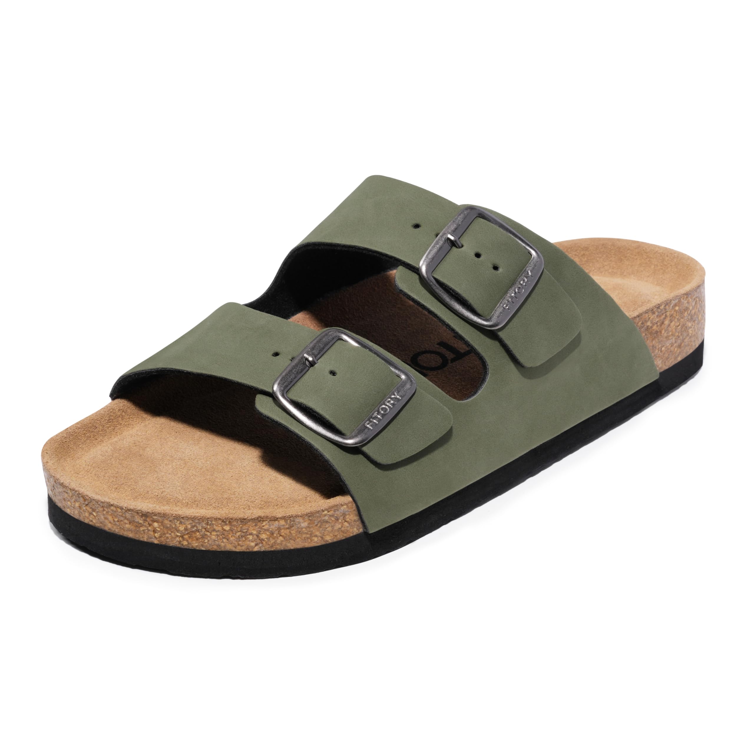 FITORY Men's Sandals, Cork Footbed Slip On Slides Size UK 6.5-13.5