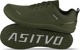 ASITVO Wide Barefoot Shoes Men Gym Zero Drop Sole Minimalist Cross Trainer Width Toe Box Sneakers Grounding Knit No-Sew Upper TPU Toe and Heel Colorful