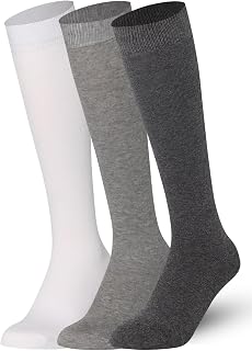 Mysocks Knee High Socks for Women and Men 3 Pairs Pack Casual Plain Multi Colour Long Socks