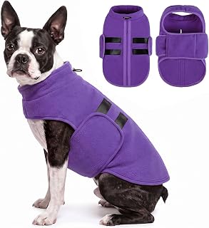 Queenmore Large Dog Sweater,Fleece French Bulldog Sweater with Leash Hole