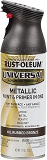 Rust-Oleum Universal All Surface Metallic Spray Paint, Oil Rubbed Bronze | Interior/Exterior, Fast Dry, Rust Preventive, Strong Adhesion, Patented Comfort Trigger Sprays from Any Angle, 11 oz