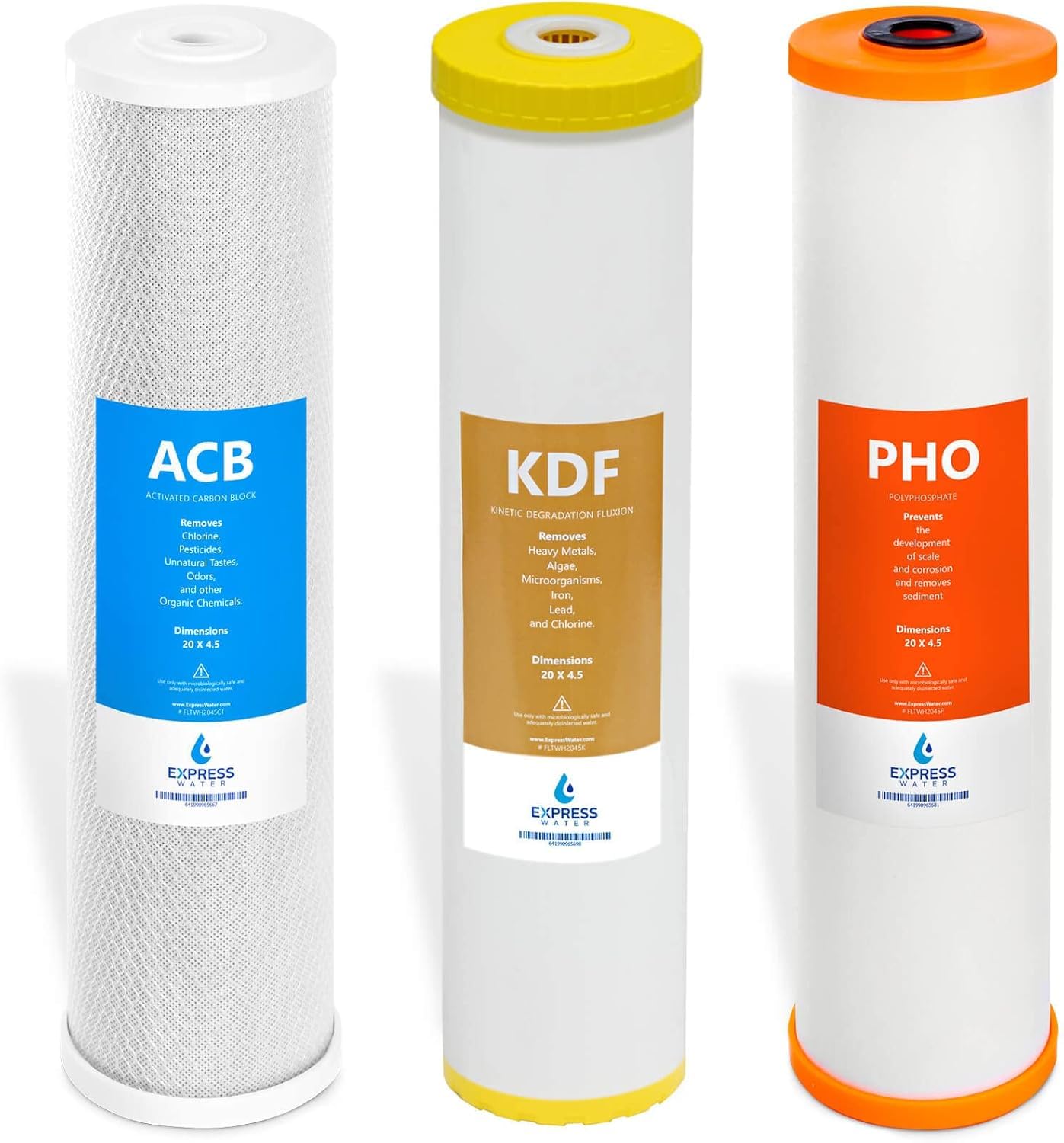 Express Water FLTWH2045CKP1 Whole House Replacement Filter Set, 3 Pack | 4.5 x 2