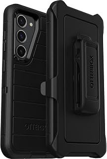 OtterBox Galaxy S23 (Only) - Defender Series Case - Black, Rugged & Durable - with Port Protection - Includes Holster Clip Kickstand - Microbial Defense Protection - Non-Retail Packaging