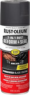 Rust-Oleum Stops Rust 2-in-1 Rust Reform &amp; Seal Coating Spray, Black | Rust and Corrosion Preventive | Multi-Purpose Automotive Coating | Long-Lasting Durability | Rubberized | Fast Dry