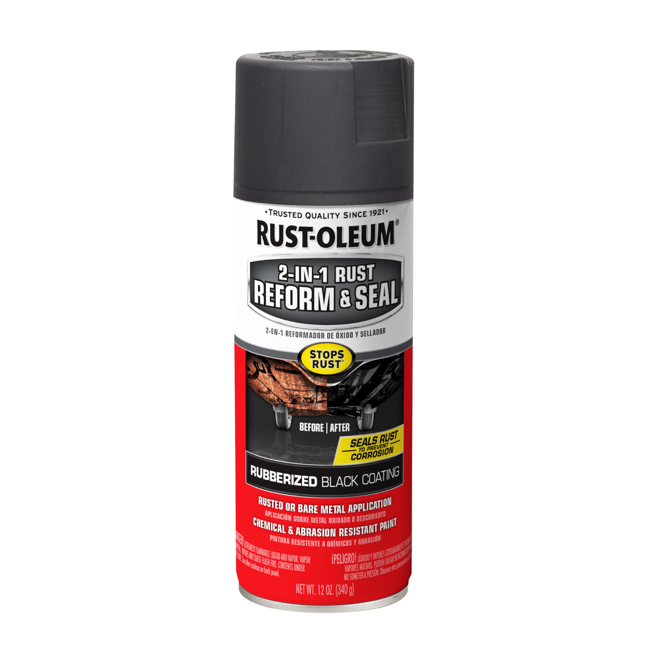 Rust-Oleum Stops Rust 2-in-1 Rust Reform &amp; Seal Coating Spray, Black | Rust 