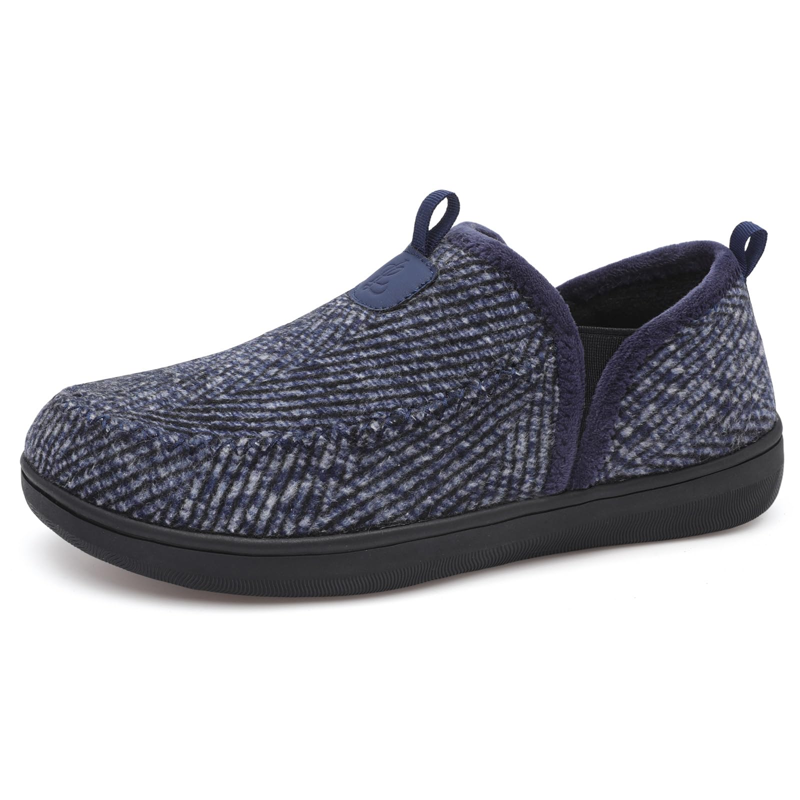 LeIsfIt Men's Slippers Wide Memory Foam House Shoes Moccasin Slip-On Cozy Loafer