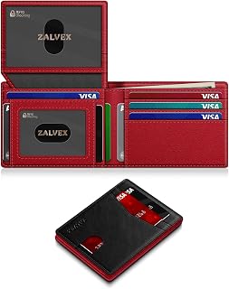 ZALVEX Wallet for Men Slim RFID Blocking Leather Credit Card Holder Wallet