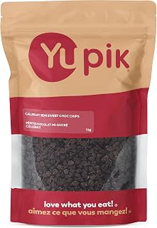 Yupik Semi-Sweet Chocolate Chips, 1 kg, Kosher, Gluten-Free, Vegan, Dairy-Free, Small Size (4000ct), Sweet Flavor, Melts Smoothly, Ideal for Baking, Snacking & Topping