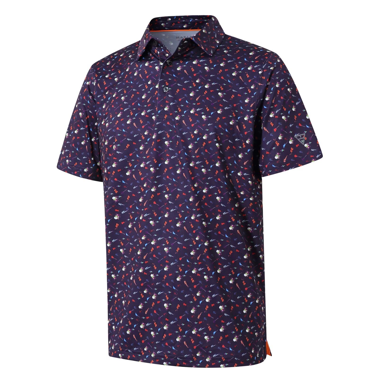 Golf Shirts for Men Dry Fit Short Sleeve Print Performance Moisture Wicking Polo
