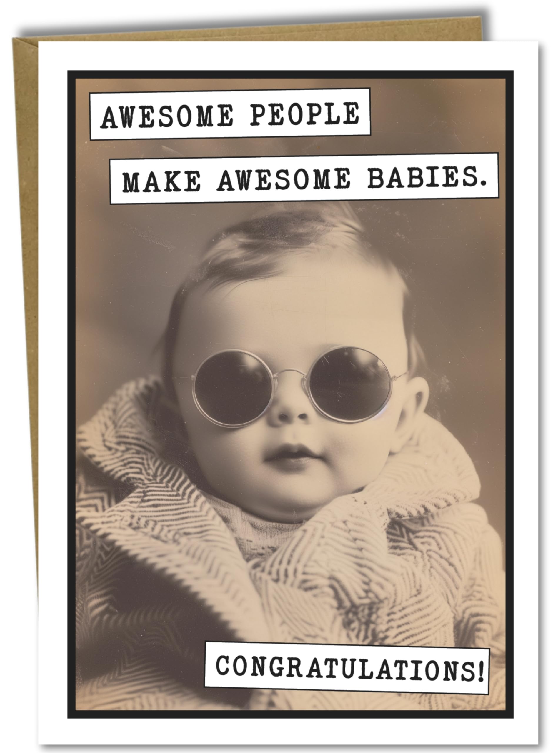 Katie Doodle - Funny Baby Shower Card (Handmade in USA) - Baby Shower Cards for 