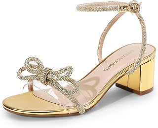 DREAM PAIRS Rhinestone Heeled Sandals