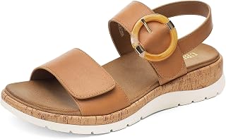 UBFEN Women's Flat Sandals with Arch Support Open Toe Summer Comfortable Casual Shoes