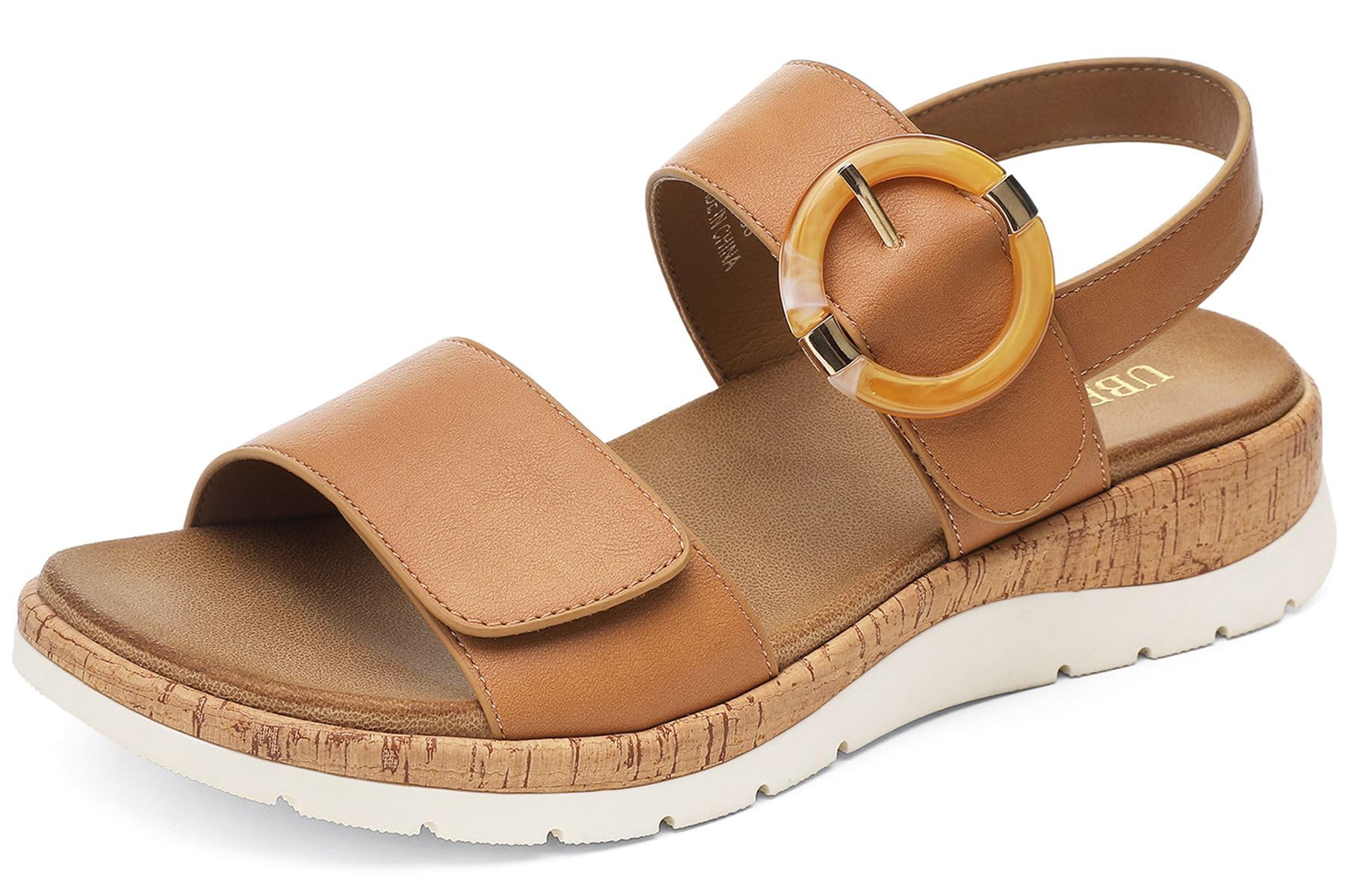 UBFEN Women's Flat Sandals with Arch Support Open Toe Summer Comfortable Casual 