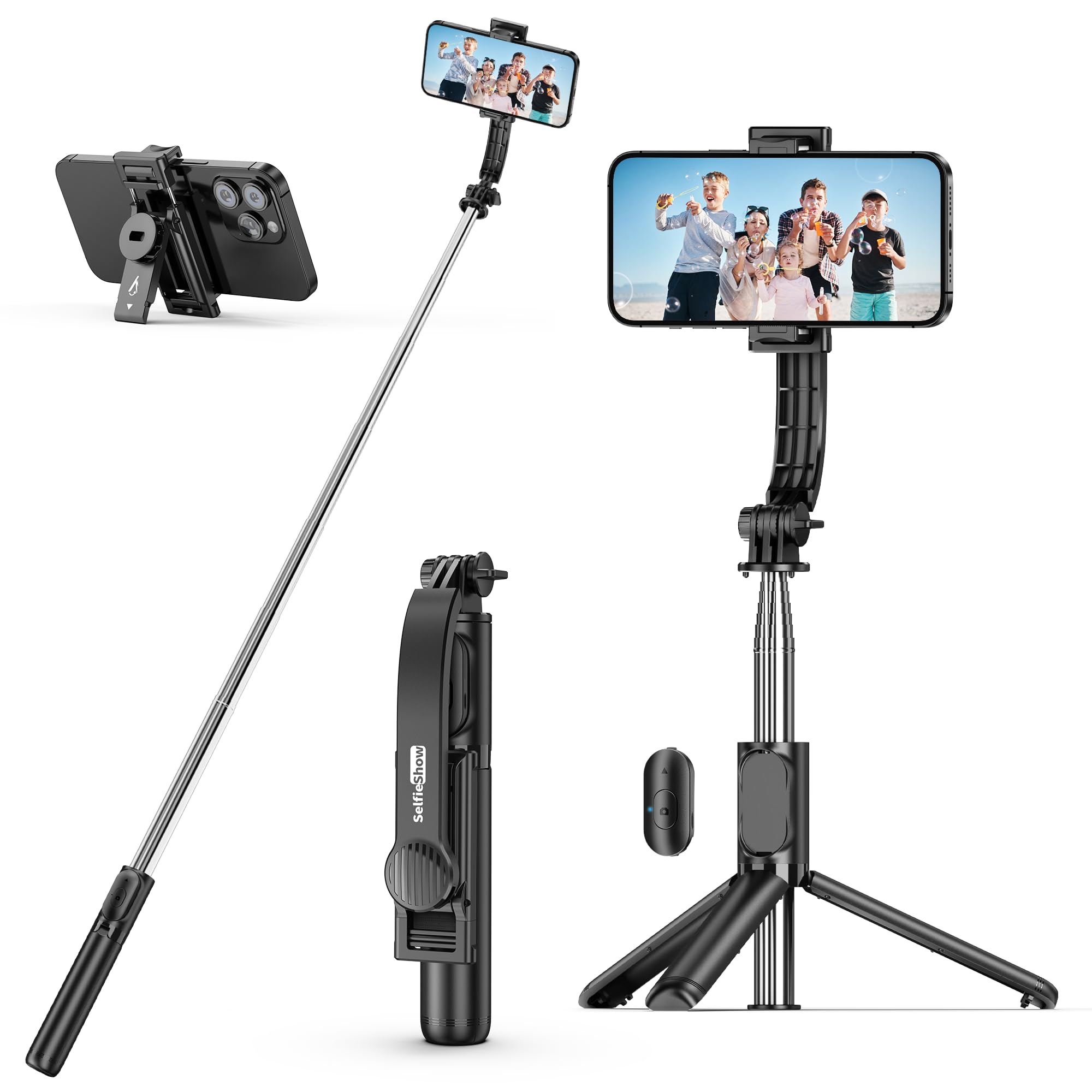 SelfieShow Selfie Stick, Extendable Selfie Stick Tripod with Wireless Remote and