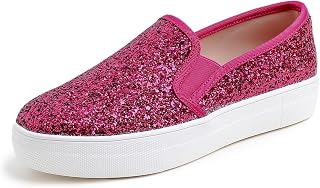 Feversole Women's Fashion Sparkle Platform Rhinestone Party Holiday Wedding Sneakers