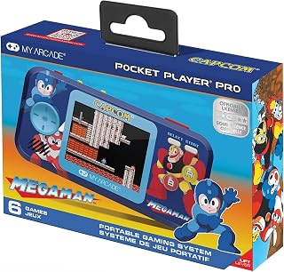 My Arcade Megaman Pocket Player Pro: Arcade Classics Capcom Console, 6 Games in 1, Birthday Gifts