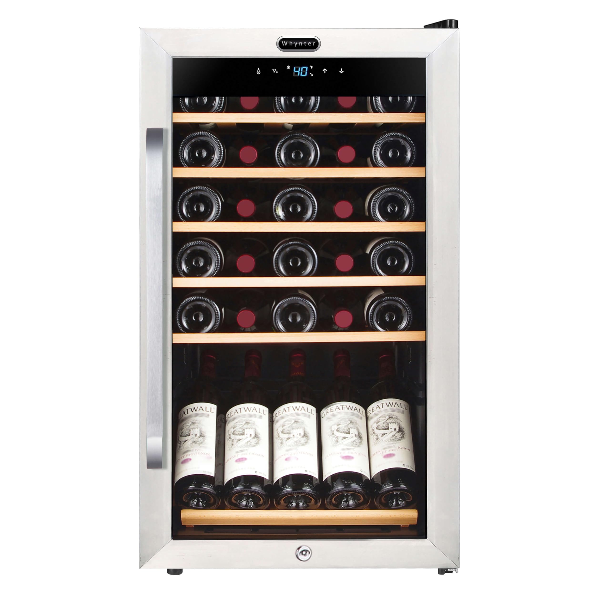 Whynter Wine Refrigerator 34 Bottle Freestanding Digital Control FWC-341TS | Qui