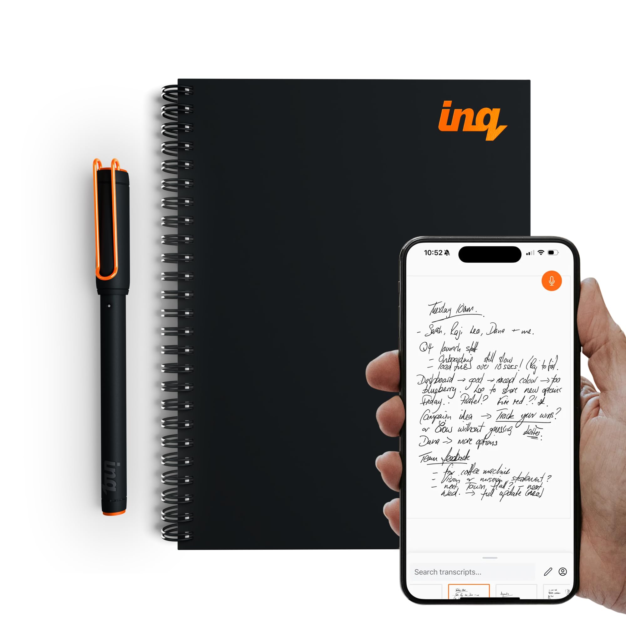 inq Smart Writing Set – Converts Handwriting to Text – Real Ink on Real Paper - 