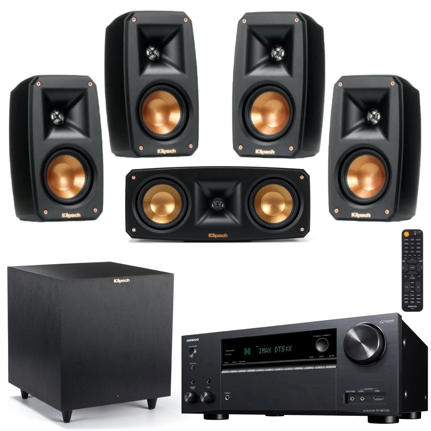 Klipsch Reference Theater Pack 5.1 Bundle with Onkyo TX-NR7100 Receiver | Klipsc