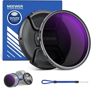 NEEWER 67mm ND2-400 (1-9 Stops) Filtro ND Variable con Tapa de Lente