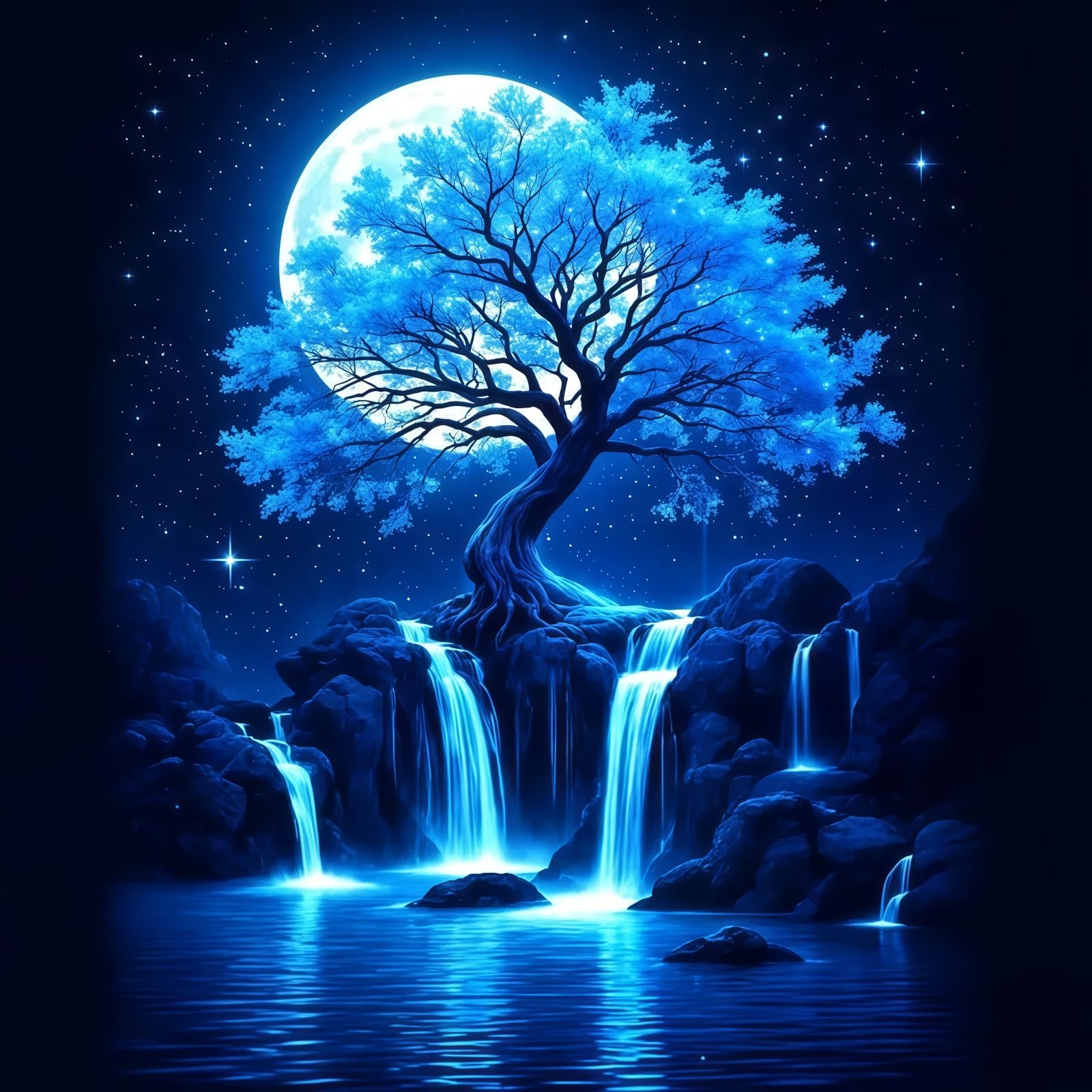 Moon Tree Diamond Art Kits for Adults, 5D Diamond Painting for Adult Beginners, 