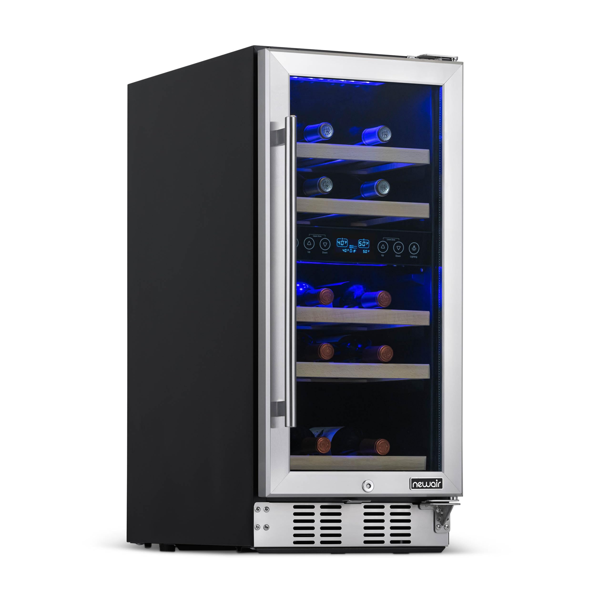 NewAir 15" Dual Zone Wine Fridge for 29 Bottles | Built-In or Freestanding Wine 