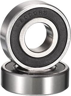 HiPicco 6000-2RS Deep Groove Ball Bearings, ID 10mm x OD 26mm x Width 8mm Double Rubber Sealed Ball Bearing Pre-Lubricated Chrome Steel Z2 Lever 2pcs
