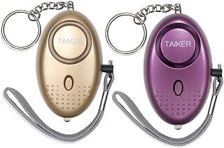 Personal Alarm for Women, 2Pcs 140dB Self Defense Keychain LED Light | Personal Safety Alarm with LED Light Panic Button for Women Kids and Elders (Gold & Purple)