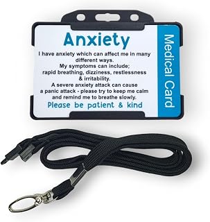 Anxiety Awareness Medical Card with Lanyard - Hidden Disability Awareness