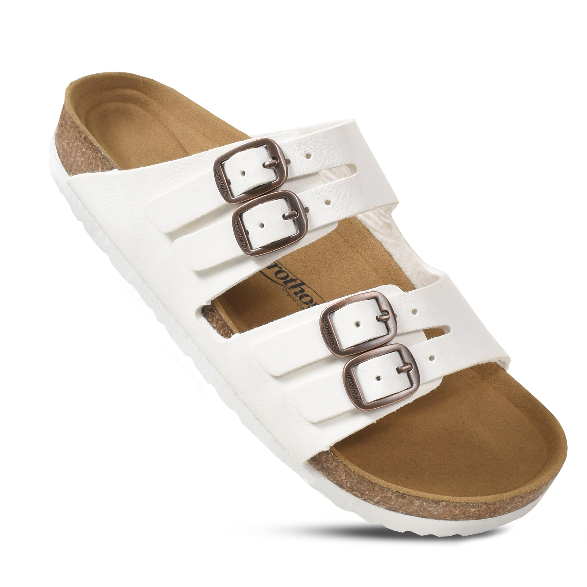 AEROTHOTIC Arch Support Recovery Slides for Women Comfy Memory Foam Cork Footbed