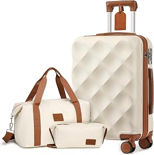 Sea Choice Suitcase, Carry Bag, Carry Case, Carry-On Approved, Large Capacity, Lightweight, Quiet, Double Casters, TSA Lock, S Size, Tote Bag, Cosmetic Pouch, Suitcase Tag, Business Trips, Travel