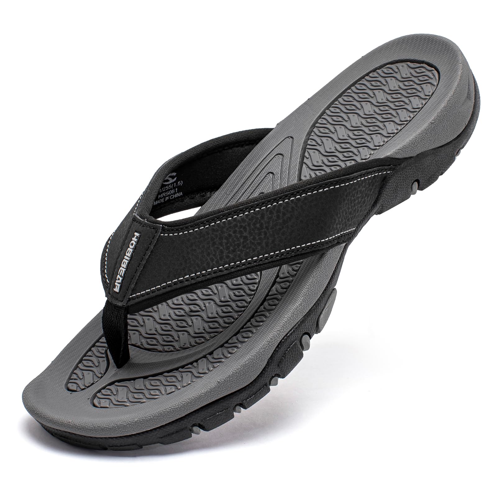 GUBARUN Men's Sports Flip Flops Comfortable Casual Thong Sandals Outdoor, black1