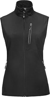 33,000ft Lightweight Vest for Women Waterproof Stand Collar Softshell Cycling Vest Reflective Sleeveless Jacket for Riding Running Golf Hiking Fishing