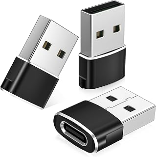BASESAILOR USB to USB C Adapter,USBC Female to USB A Male Adapter 3Pack | Type C Converter Charger for iPhone 18 17 Pro Max Duo,16 15,Apple Watch iWatch S12,AirPods 5,iPad Mini Air,Samsung Galaxy S26