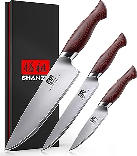 SHAN ZU Kitchen Knife Set 3 PCS, Japanese Chef Knife Set