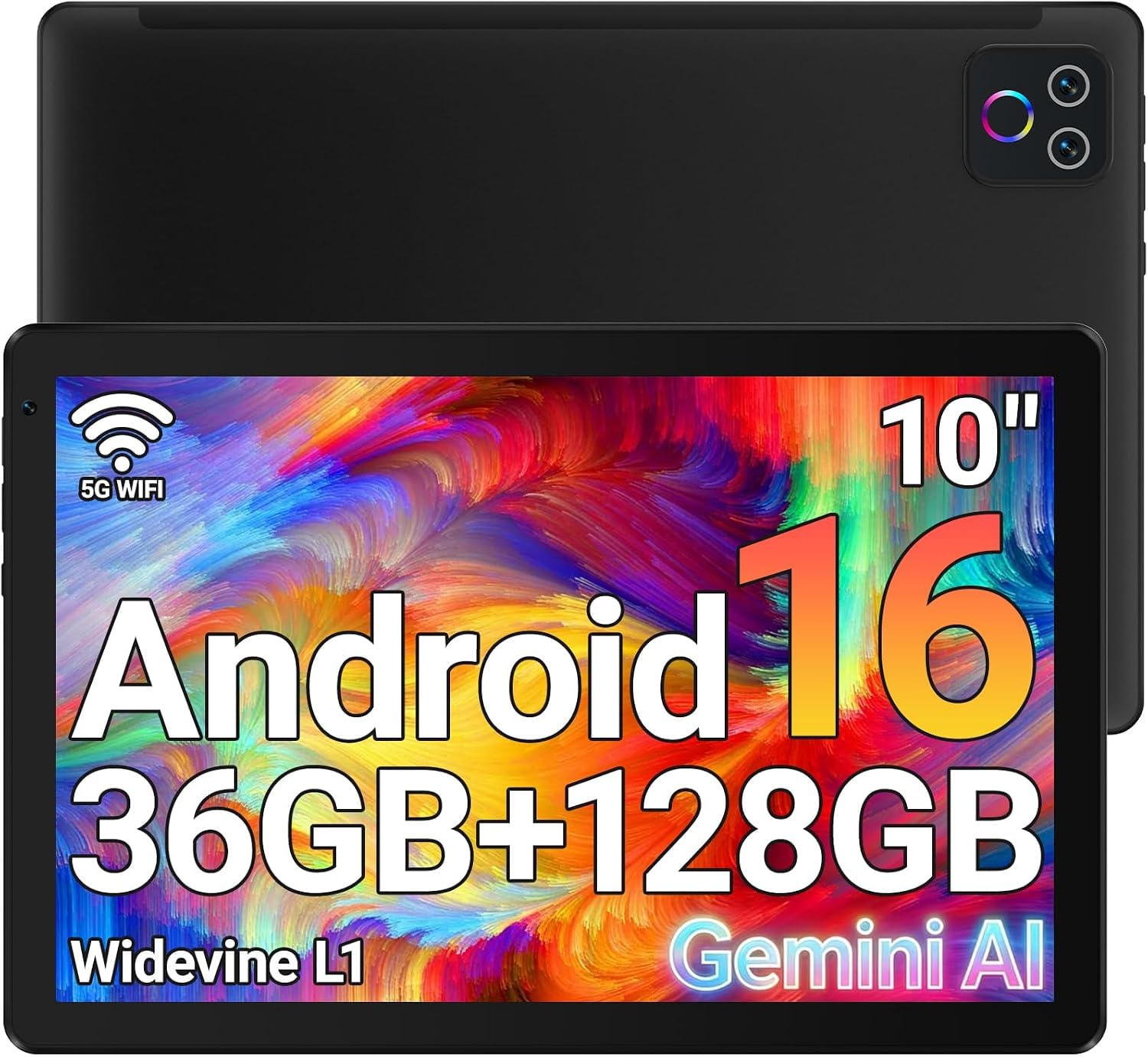 URAO Tablet,10.1" Android 16 Tablet Octa-core 36GB+128GB Dual Camera | 1280x800 