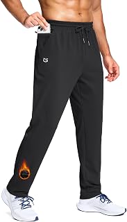 G Gradual Men's Fleece Lined Pants with Zipper Pocket