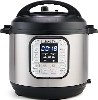 Instant Pot Duo 6 Qt 7-in-1 Electric Pressure Cooker, Stainless Steel | Slow cooks, makes rice and yogurt, steams, sautés, warms and sterilizes, with an app featuring 800+ recipes.