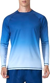 KPSUN Mens Swim Shirt UPF 50+ Rash Guard Long Sleeve Sun Protection UV