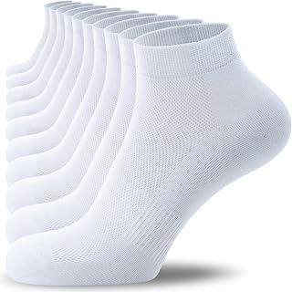 TIBISI Trainer Socks 10 Pairs, Cotton Ankle Socks Breathable Low Cut Running Socks White Black Sports Athletic Everyday Sock for Men Women