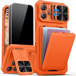 SSLOTSCASE for iPhone 17 Pro Case with 2X Privacy Screen Protector, Orange