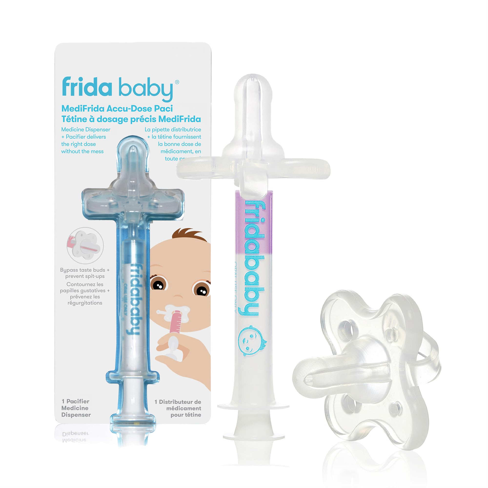Frida Baby MediFrida Medicine Syringe & Pacifier for Mess & Fuss Free Use | Baby