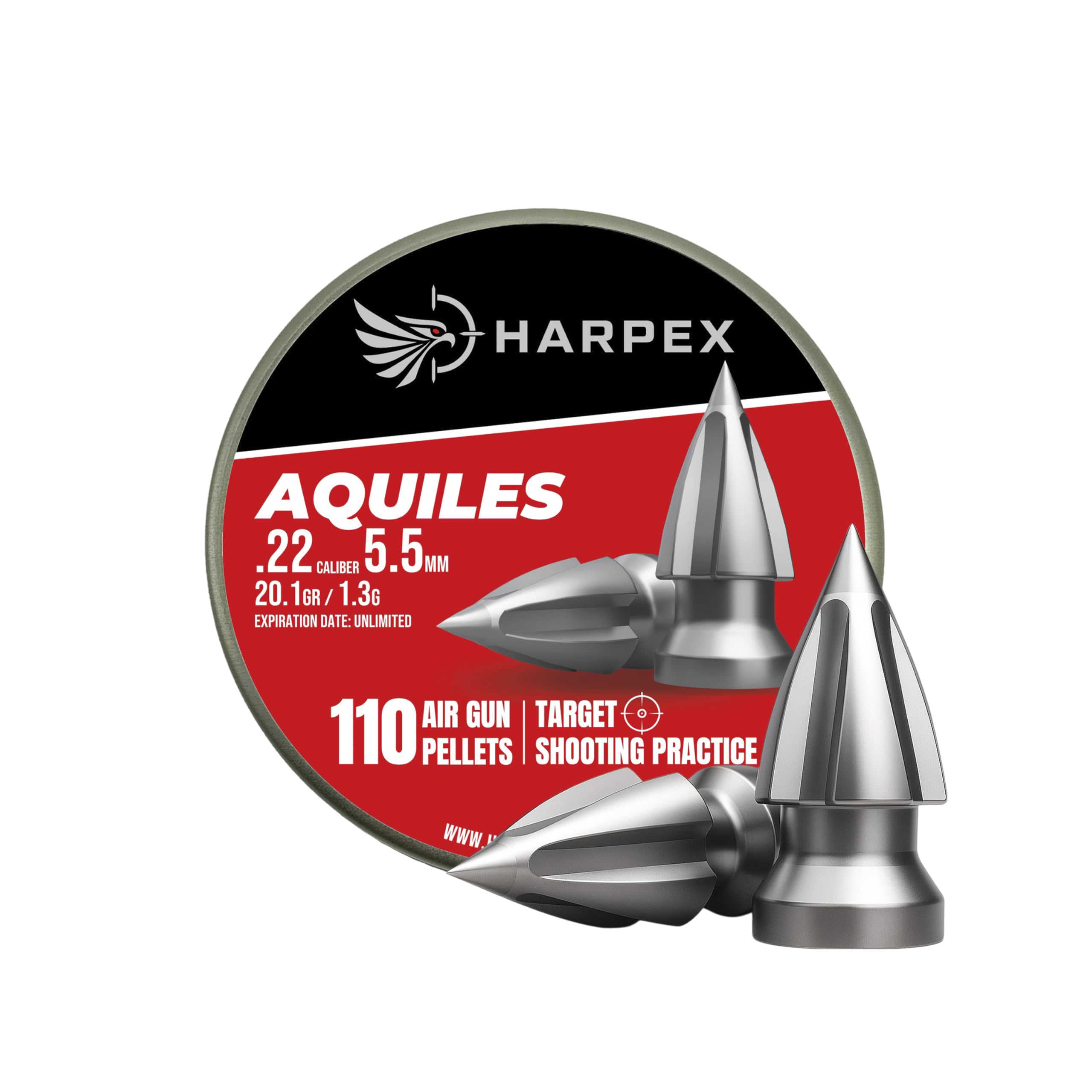 Harpex Pointed Arrowhead .22 Cal Airgun Pellets, 20.1 Grain, 200-Count | High Pe