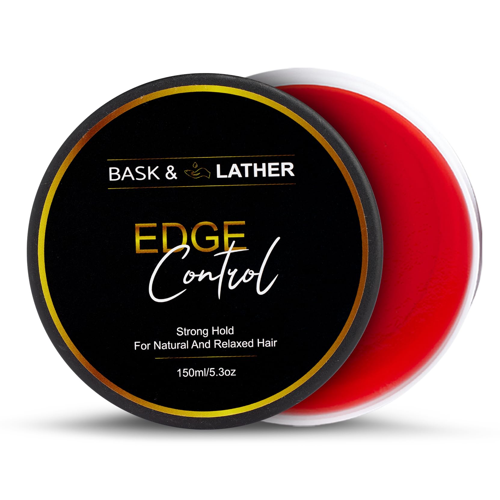 BASK &amp; LATHER Strong Hold Edge Control Gel with Castor Oil, Non-Greasy, Non-