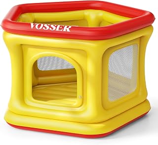 VOSSER Inflatable Bounce House for Kids Ages 1-6,3-in-1 with Pump,Small | 10-Year Warranty, 80lb Total, Phthalate-Free PVC, Toddler Ball Pit & Play Area, Mesh Walls, Indoor/Outdoor, 45.3x45.3x33.5 in